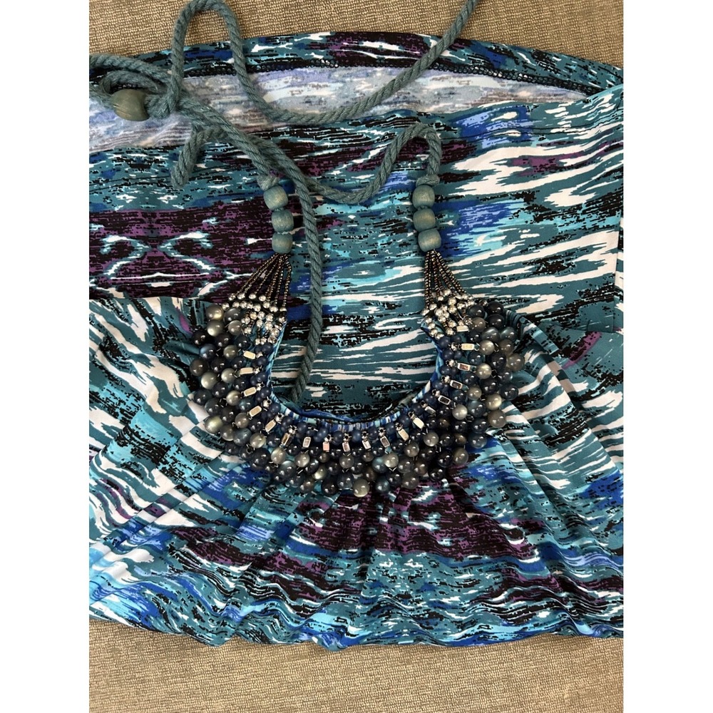 Y2K VTG Wet Seal Beaded‎ Halter Top  Fairycore Indie Sleeeze Mermaidcore